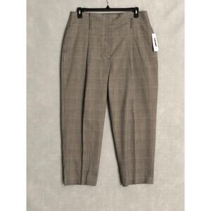 DKNY Twill Plaid Pants Slim Leg Ankle Length Women's Size 16 NEW